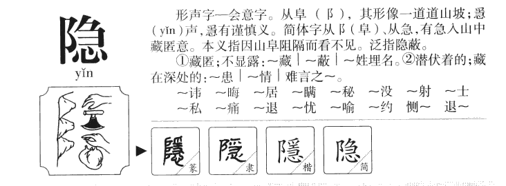 隐字字源字形
