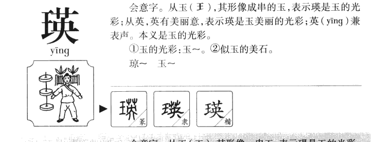 瑛字字源字形