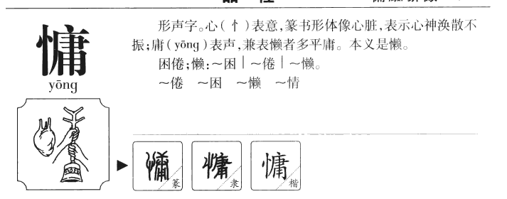 慵字字源字形