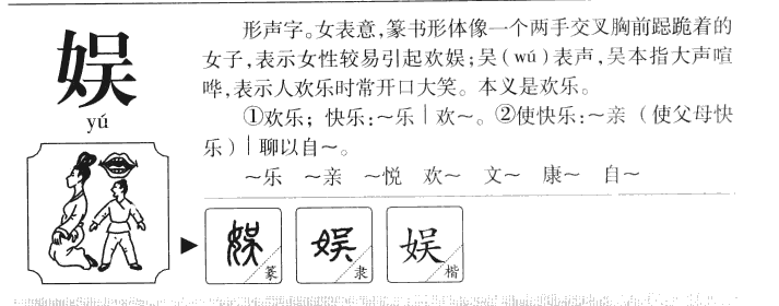 娱字字源字形
