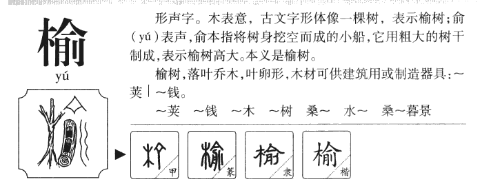榆字字源字形