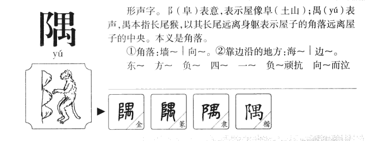 隅字字源字形