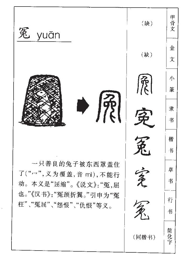 冤字字源字形