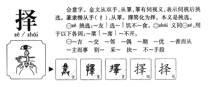 择字字源字形