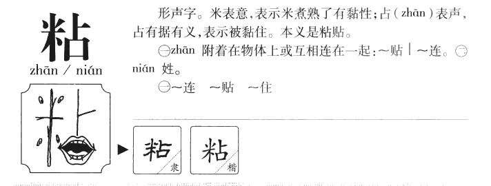 粘字字源字形