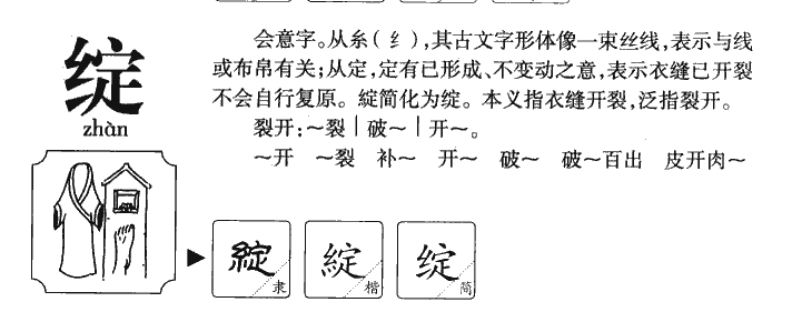 绽字字源字形