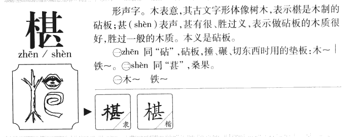 椹字字源字形