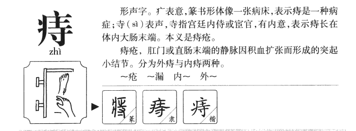 痔字字源字形