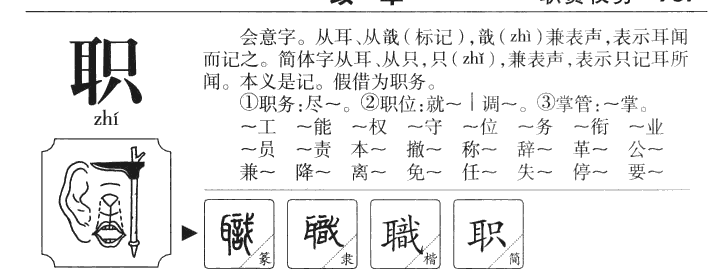 职字字源字形