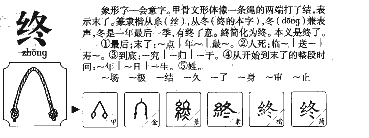 终字字源字形