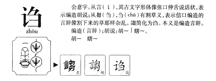 诌字字源字形