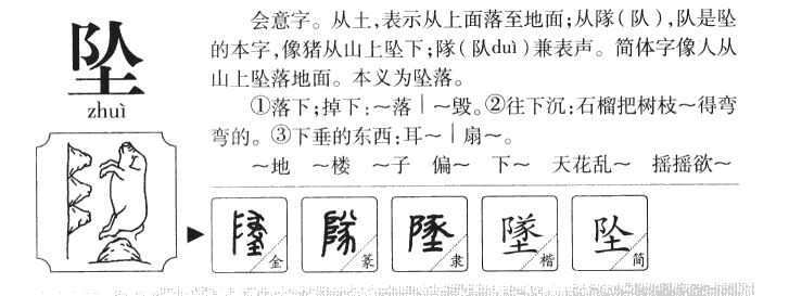 坠字字源字形