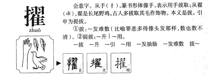 擢字字源字形