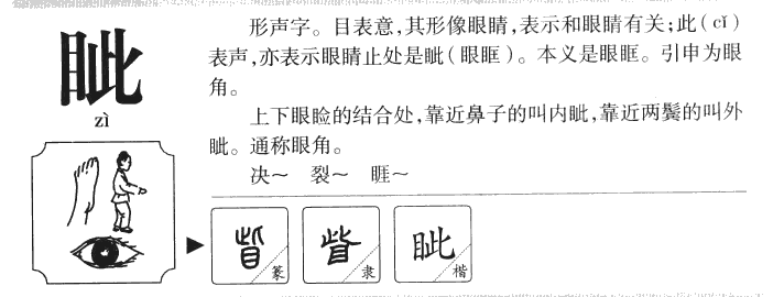 眦字字源字形