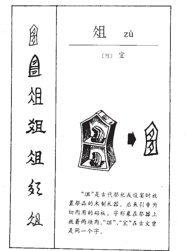 俎字字源字形