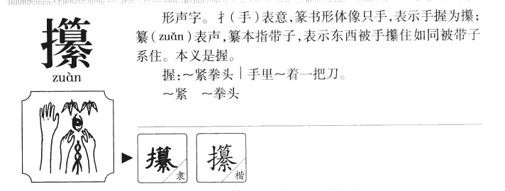 攥字字源字形