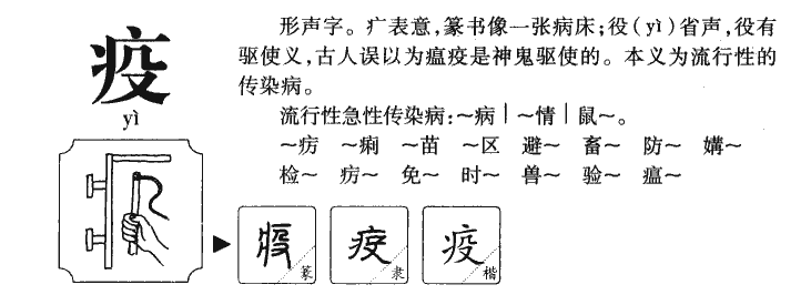 疫字字源字形