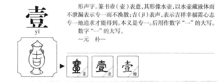 壹字字源字形